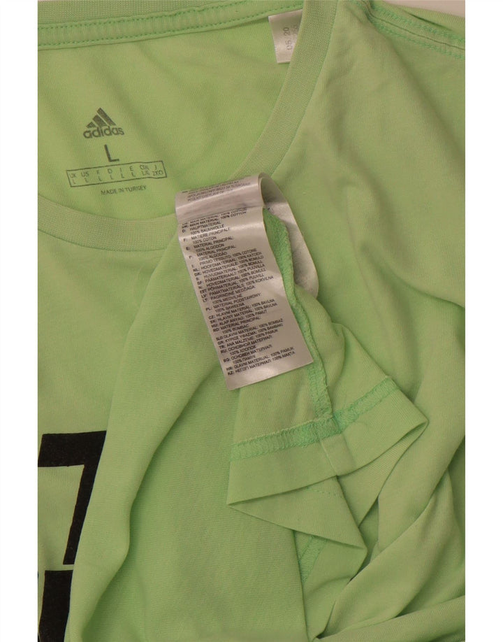 ADIDAS Grafisk T-shirt top til mænd Stor grøn bomuld