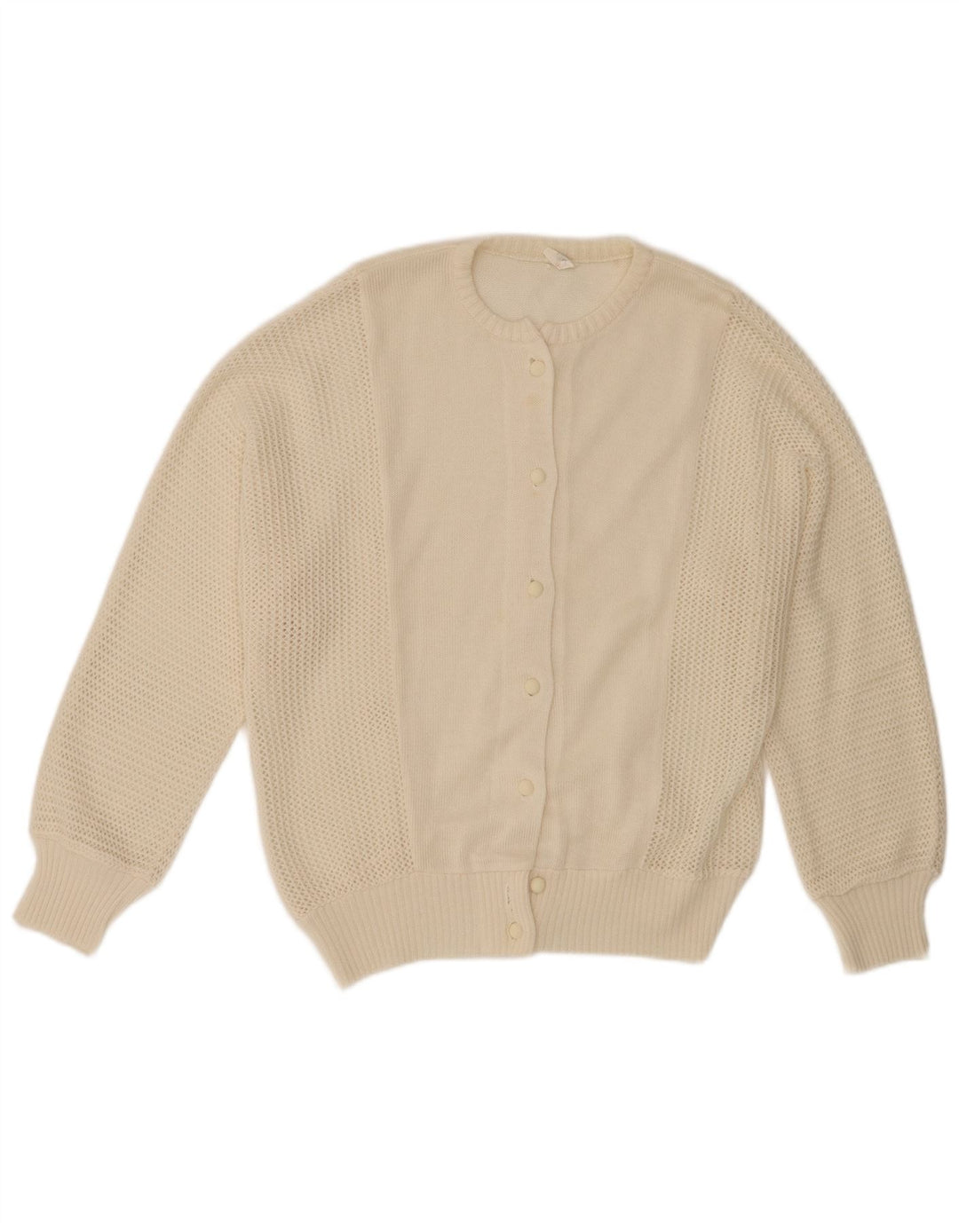 Vintage dame cardigan sweater IT 46 Large Off White Polyacrylic