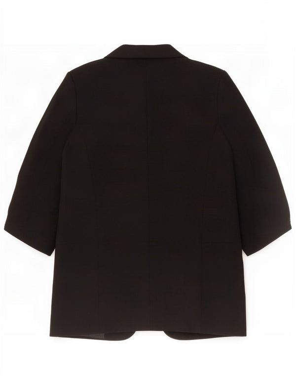 Zara Dame 3/4 ærmet åben blazerjakke UK 10 Lille sort polyester