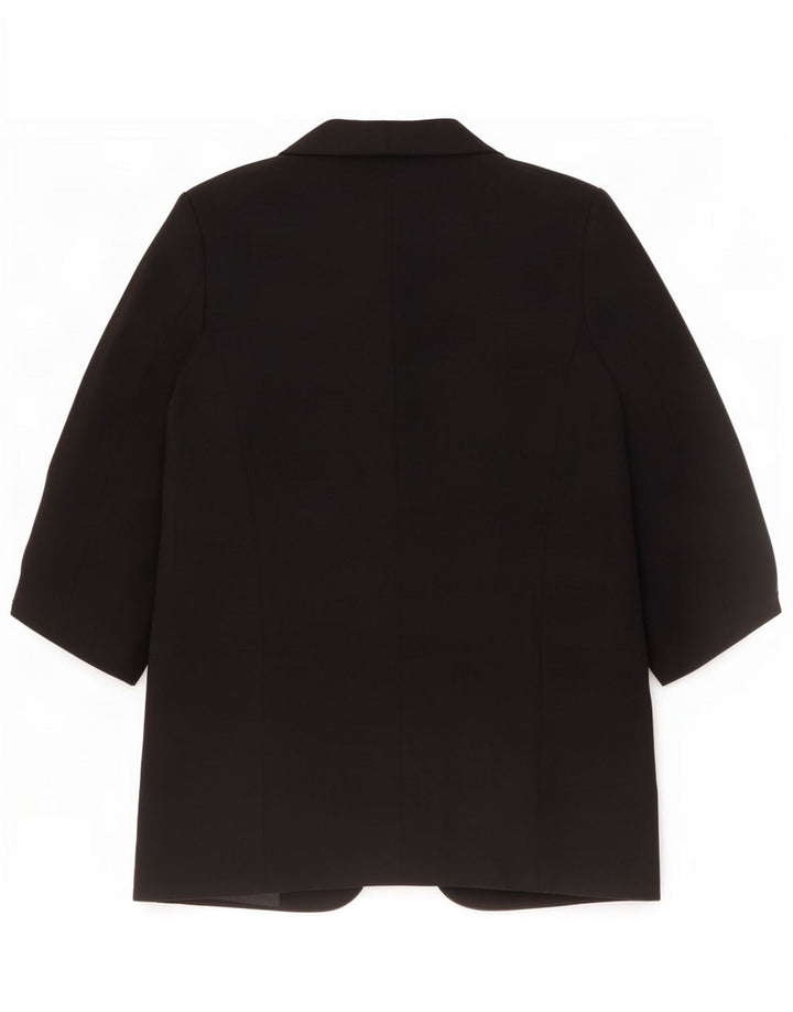 Zara Dame 3/4 ærmet åben blazerjakke UK 10 Lille sort polyester