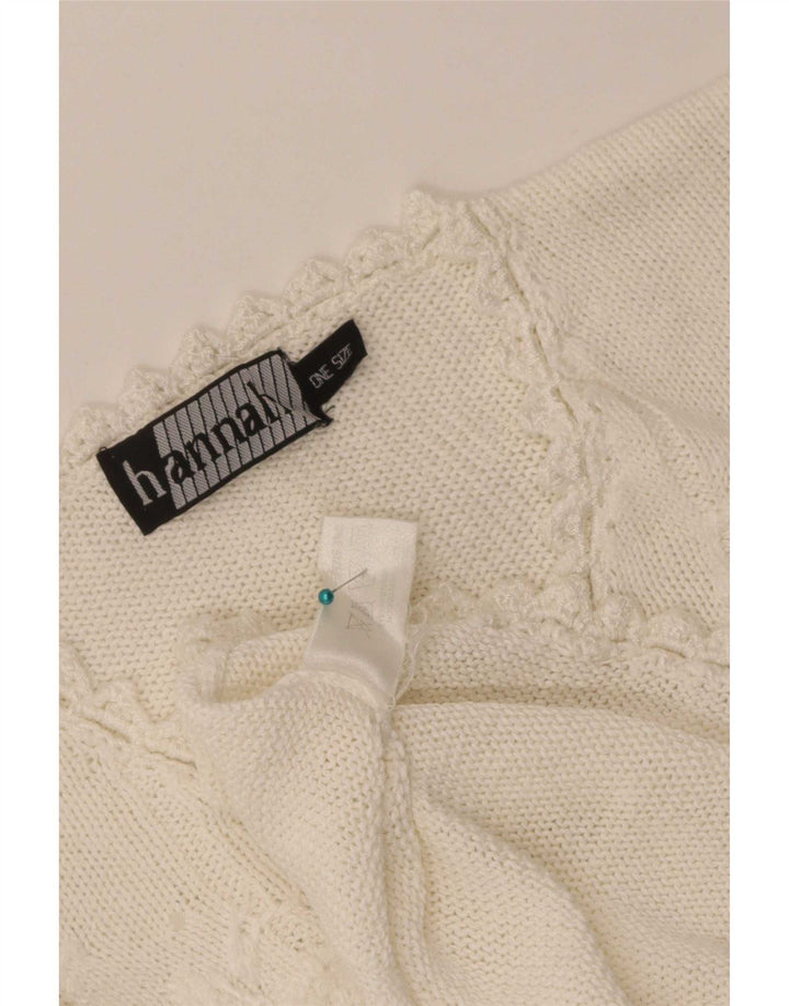 Hannah Dame V-hals sweater One Size Hvid Ramie
