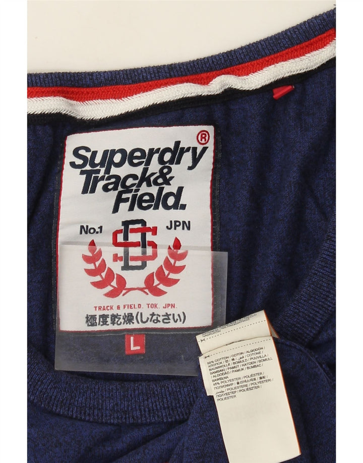 Superdry Herre grafisk vest Top Stor marineblå flækket bomuld