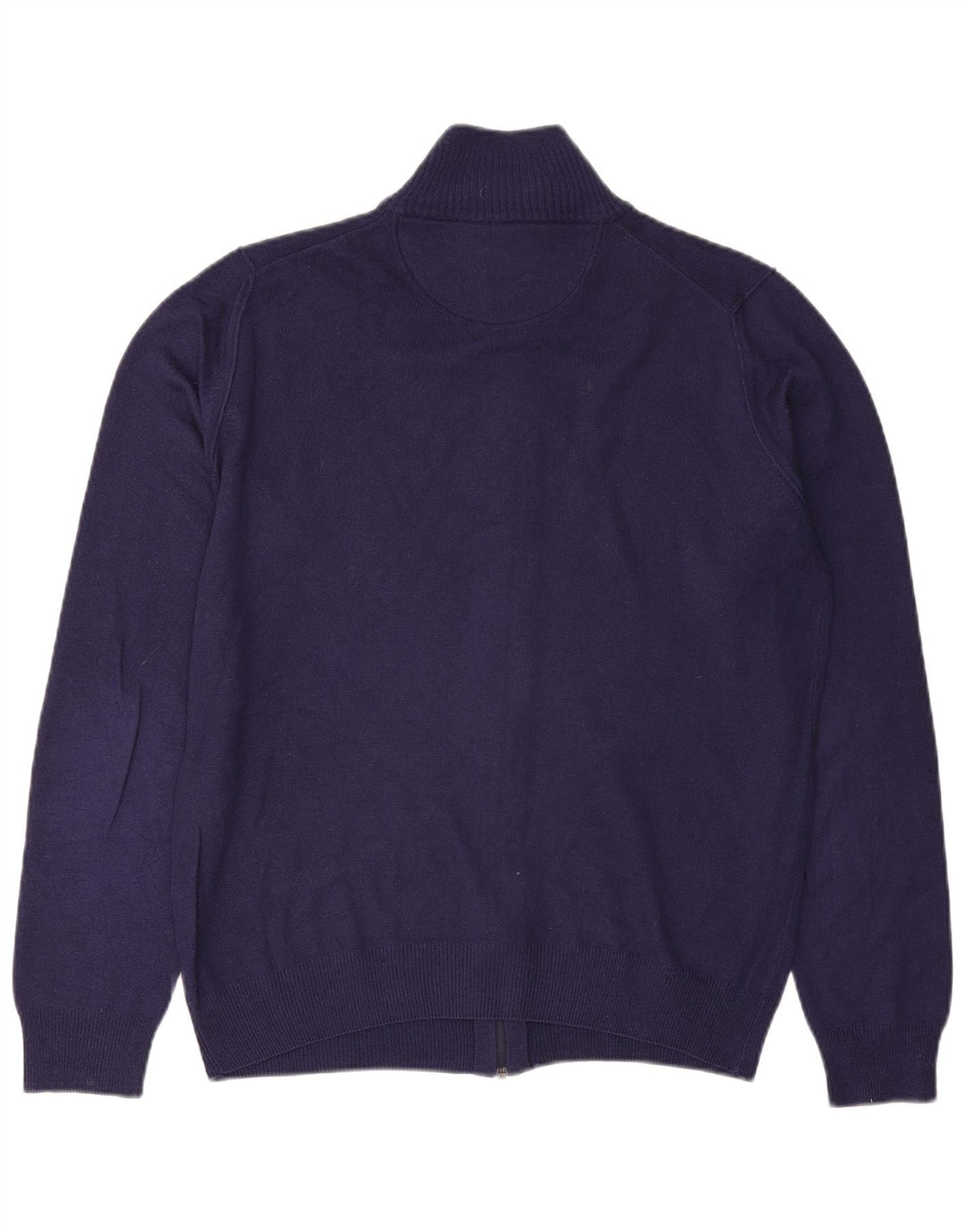 TRUSSARDI JEANS Mens Cardigan Sweater Medium Navy Blue Wool