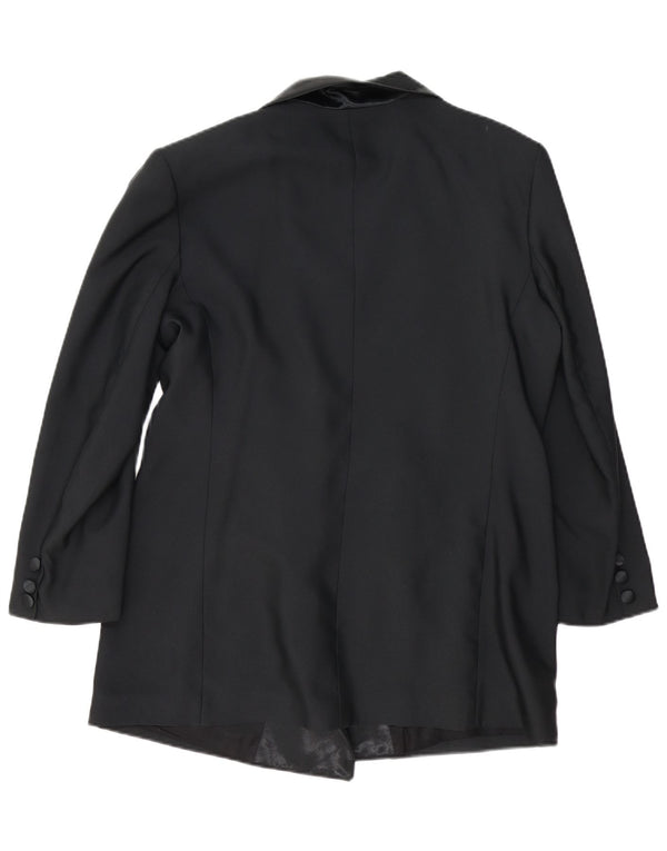 Vintage Dame Dobbeltradet Blazer Jacket UK 14 Large Black