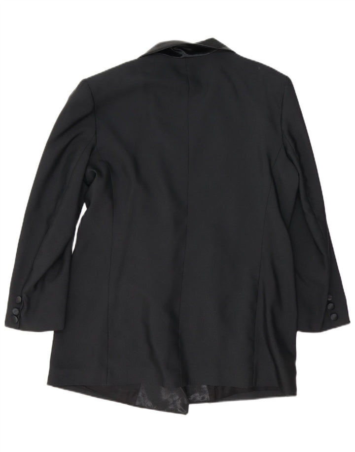 Vintage Dame Dobbeltradet Blazer Jacket UK 14 Large Black