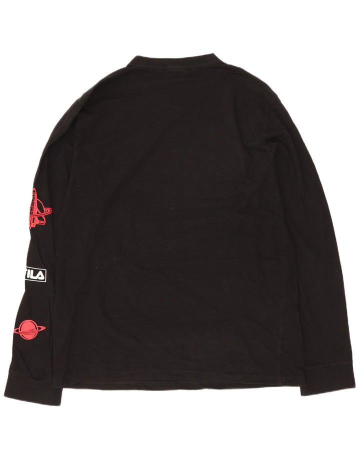 Fila Herre Grafisk Top Langærmet Medium Sort Bomuld
