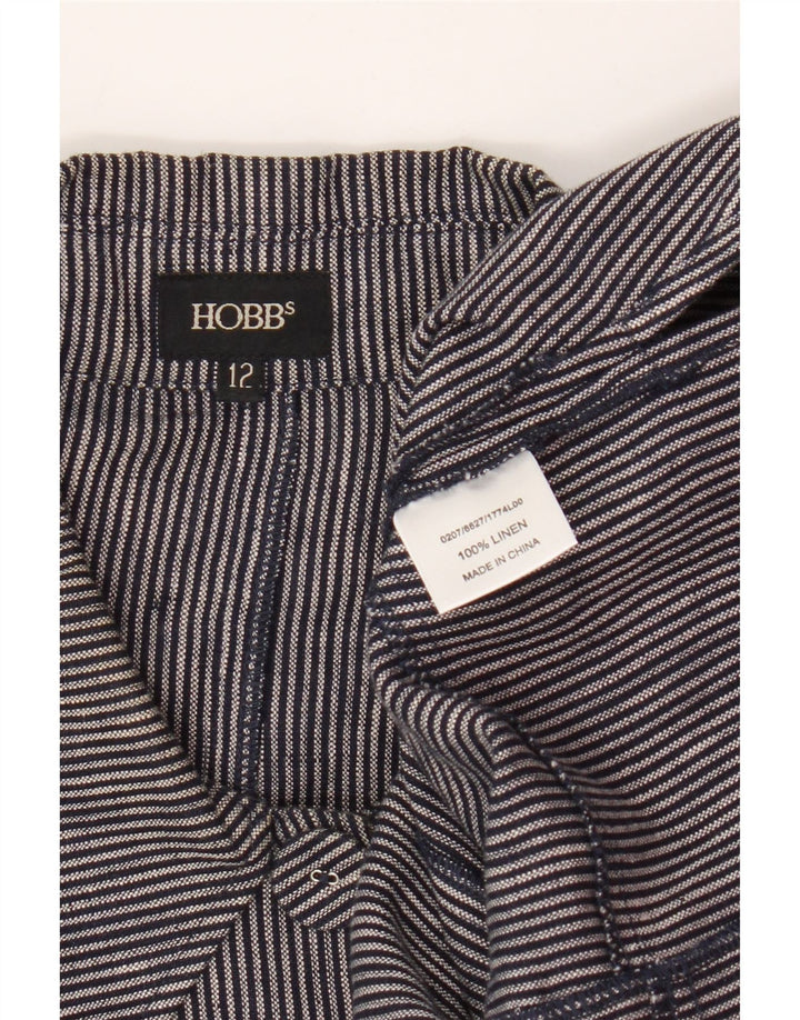 Hobbs Dame 5 Button Blazer Jacket UK 12 Medium Navy Blue Nålestribe
