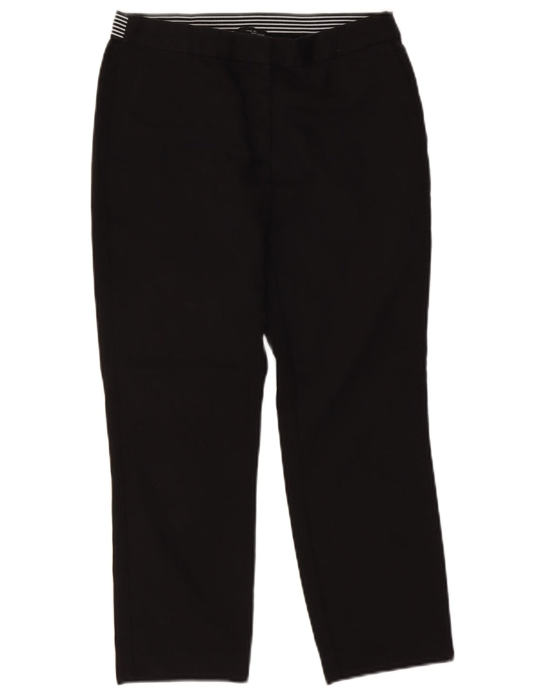 Zara Womens Straight Cropped Trousers Medium W28 L23 Black