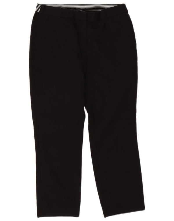 Zara Womens Straight Cropped Trousers Medium W28 L23 Black