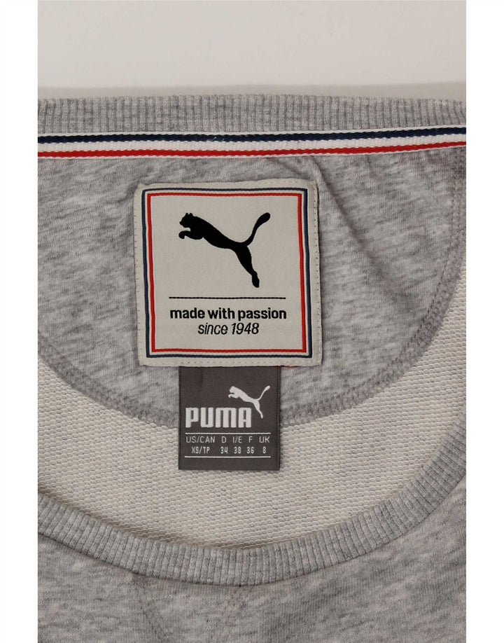 Puma Dame T-Shirt Top UK 8 Små Grå Flecked