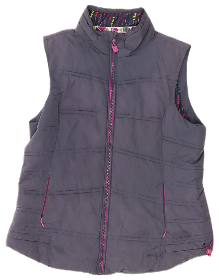 Weird Fish Womens Polstret Gilet UK 14 Large Navy Blue Polyester