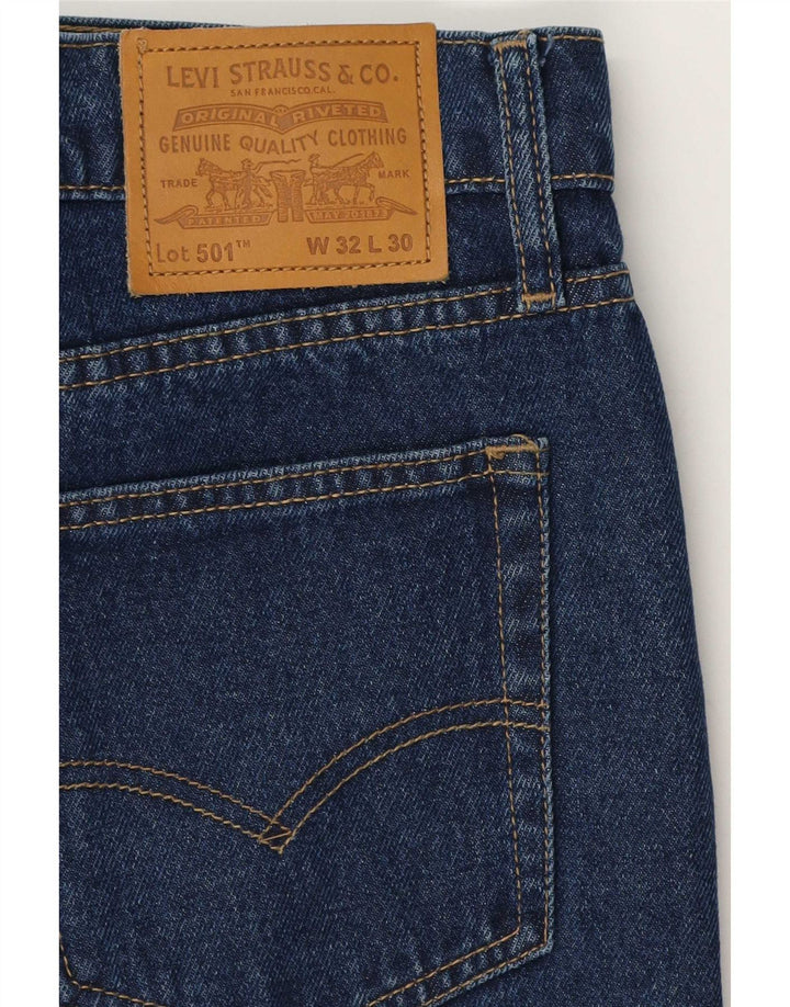 Levi's Herre 501 Straight Jeans W32 L30 Blå Bomuld