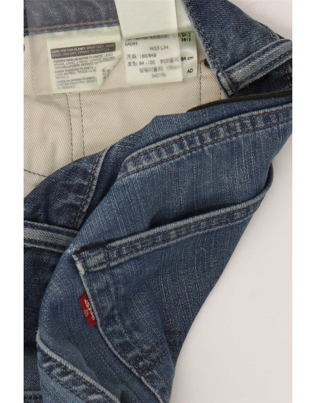 Levi's Slim Jeans til mænd W33 L34 blå bomuld
