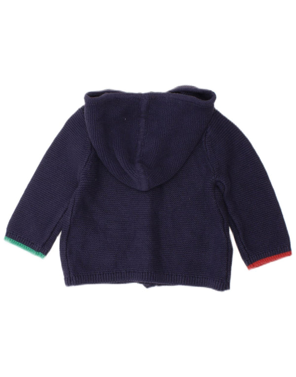 JOULES Baby Girls Grafisk hættetrøje cardigan 3-6 måneder marineblå