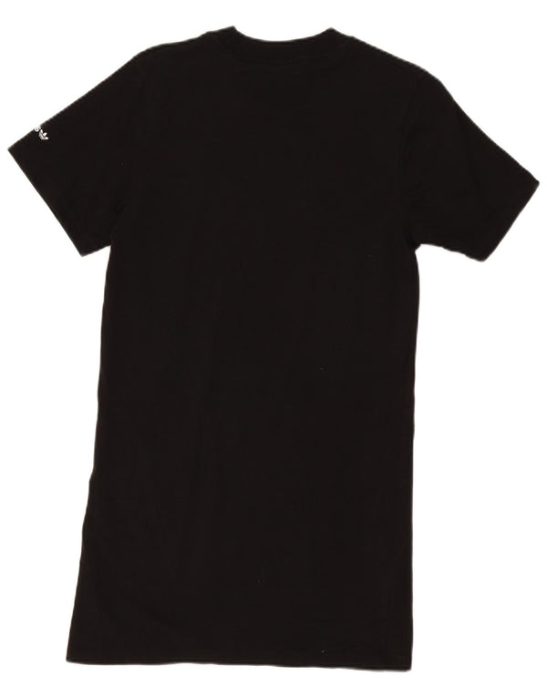 Adidas Kvinder grafisk T-shirt kjole UK 6 XS sort bomuld