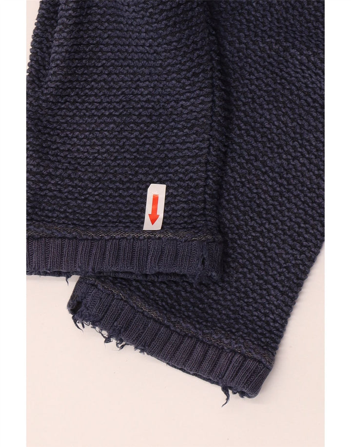 Weird Fish Herre Zip Neck Sweatshirt Jumper Large Navy Blue