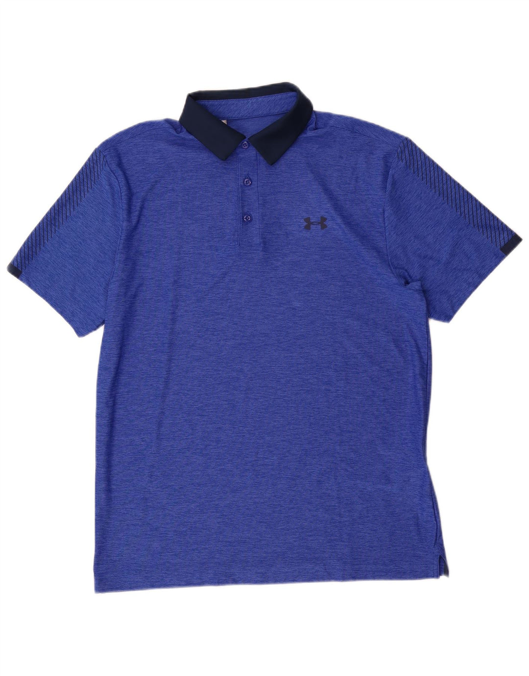 Under Armour Herre Heat Gear Polo Shirt Medium Blue Colourblock Polyester