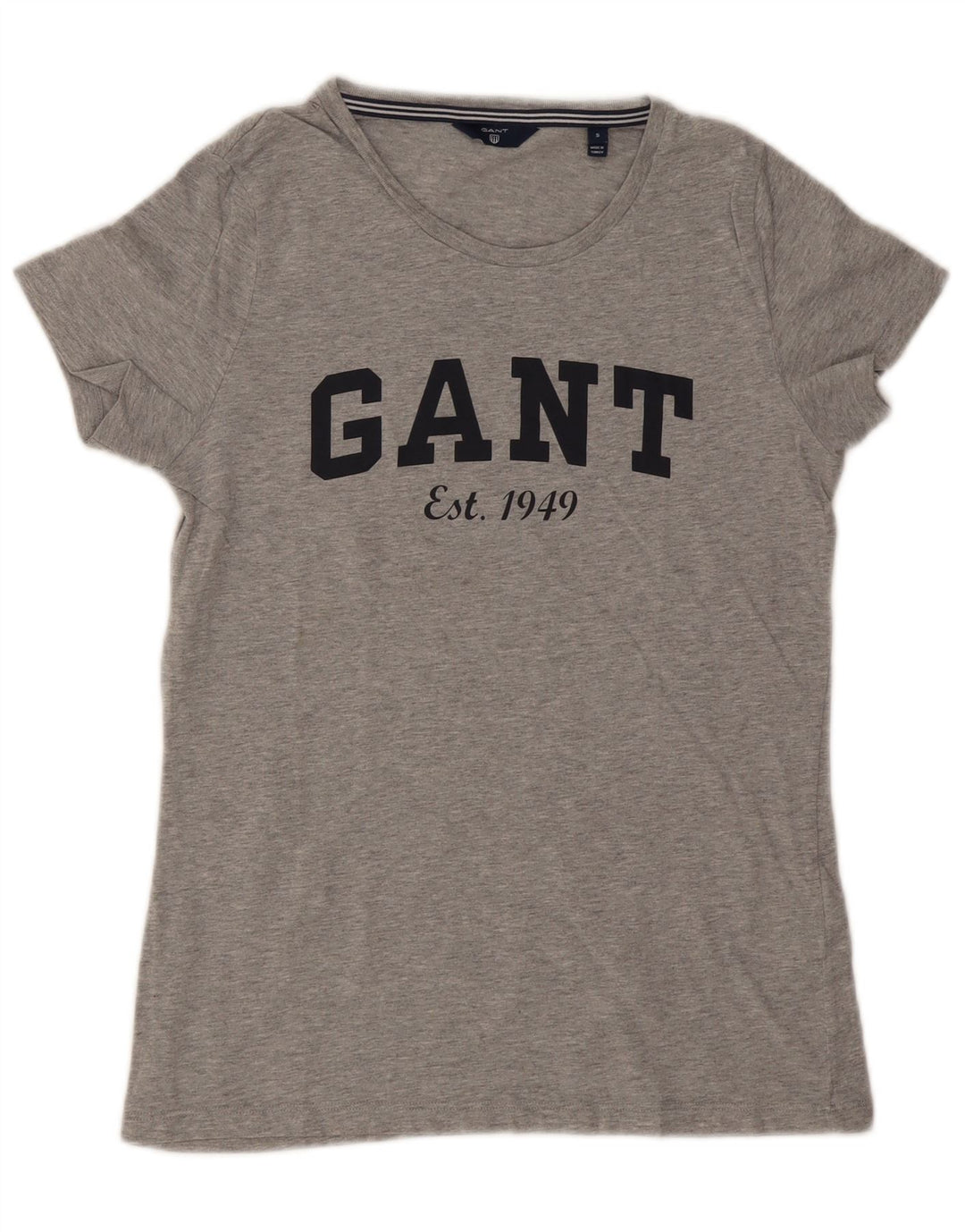 Gant Grafisk T-shirt top til mænd, lille grå flækket bomuld