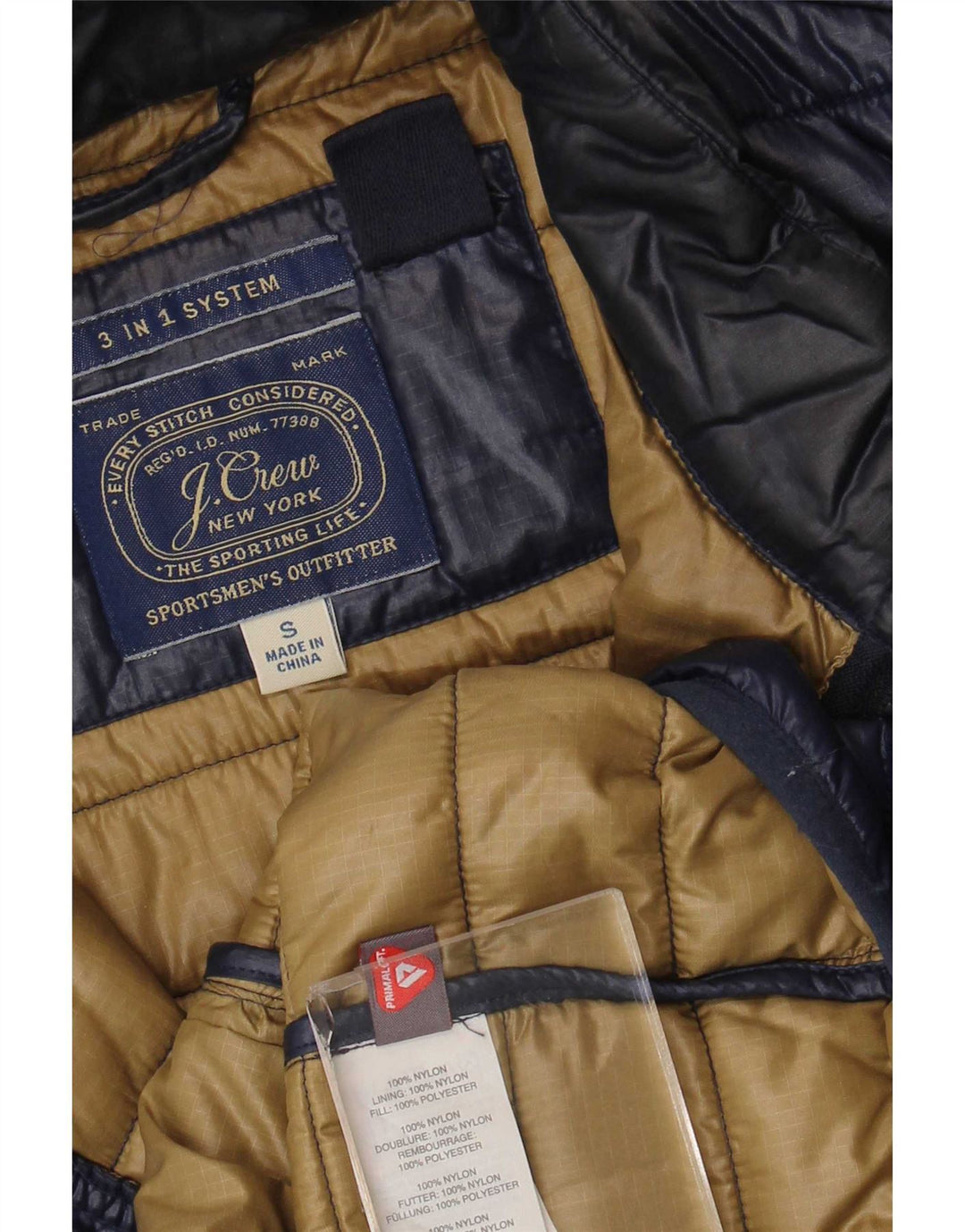 J. Crew Herre Polstret Gilet UK 36 Small Navy Blue Nylon