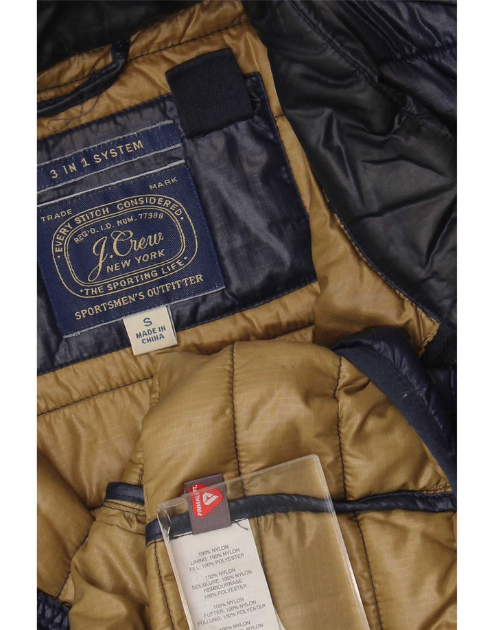 J. Crew Herre Polstret Gilet UK 36 Small Navy Blue Nylon