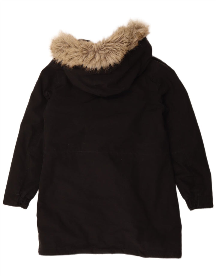 Calvin Klein Jeans Dame Oversized Sherpa Parka Jacket UK 10 Small Black