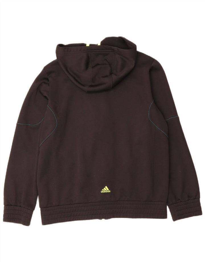 Adidas drenge Predator grafisk hættetrøje med lynlås 13-14 år sort polyester