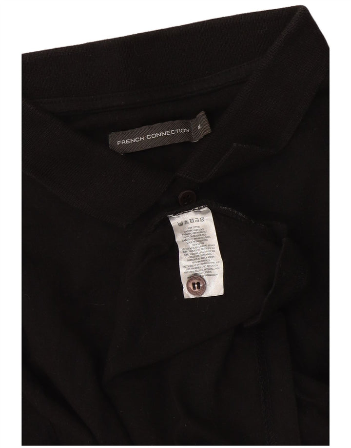 French Connection Langærmet poloshirt til mænd Medium sort bomuld