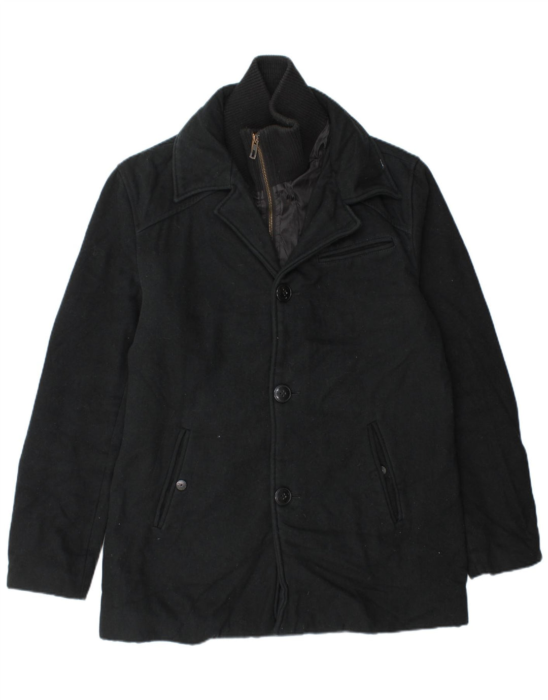 JACK & JONES Mens Windbreaker Coat UK 40 Large Black