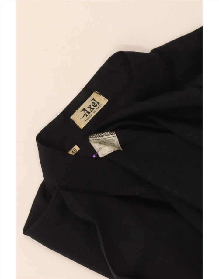 Vintage dameskjorte bluse IT 46 Large Black Acetate