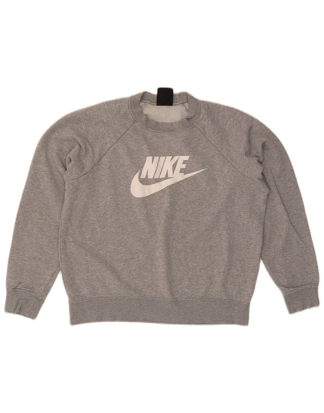 Nike Dame Grafisk Sweatshirt Jumper UK 14 Medium Grey Bomuld