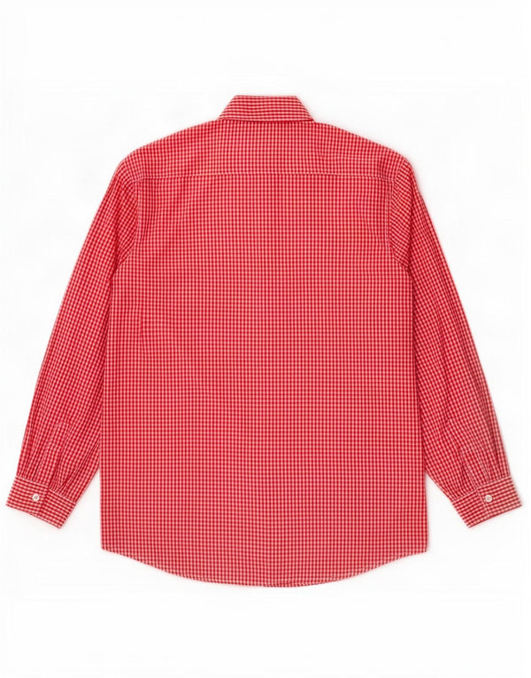 Benetton Boys O12 skjorte 8-9 år Large Red Gingham Cotton