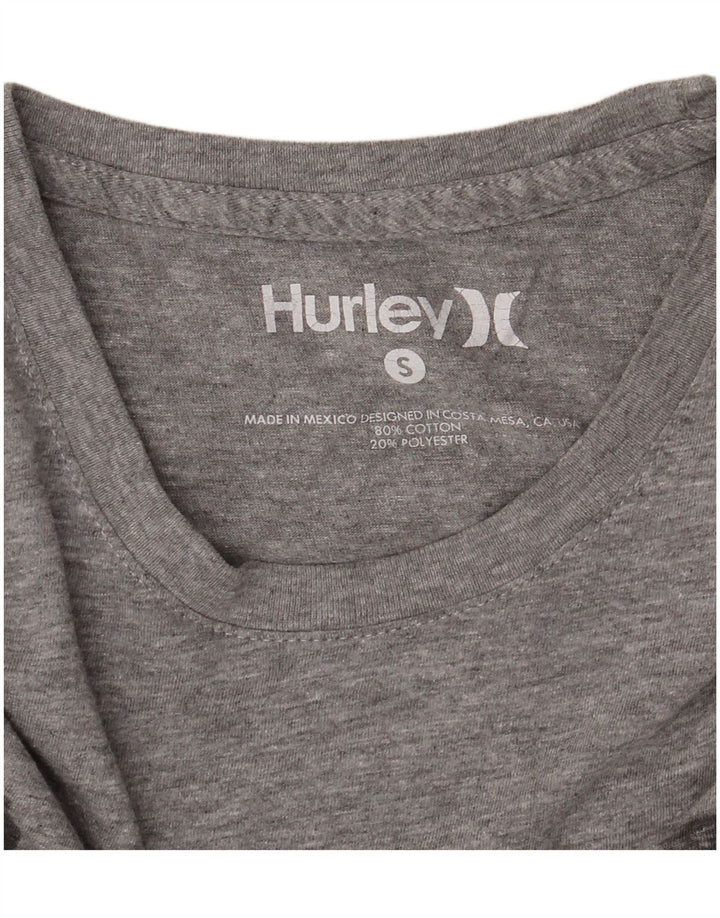 Hurley Herre Grafisk T-Shirt Top Lille grå Flecked Bomuld