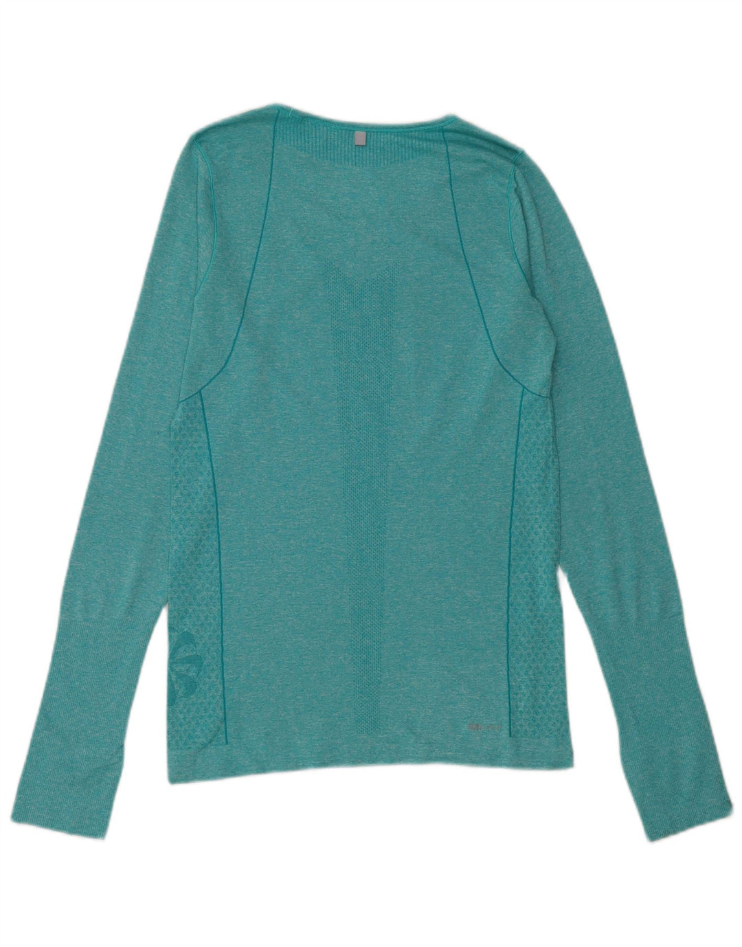 Nike Dame Dri Fit Top Langærmet UK 10 Lille Grøn Flecked Polyester