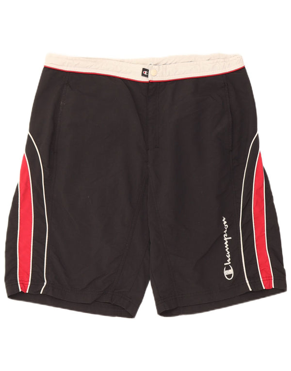 Champion Herre grafiske svømmeshorts XL Sort Colourblock Polyester