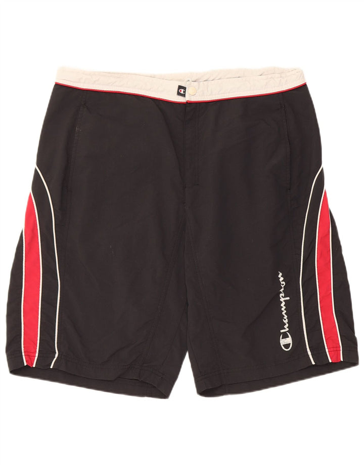Champion Herre grafiske svømmeshorts XL Sort Colourblock Polyester