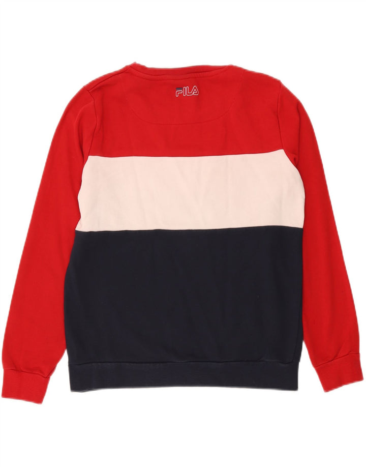 Fila Dame Sweatshirt Jumper UK 14 Medium Flerfarvet Colourblock