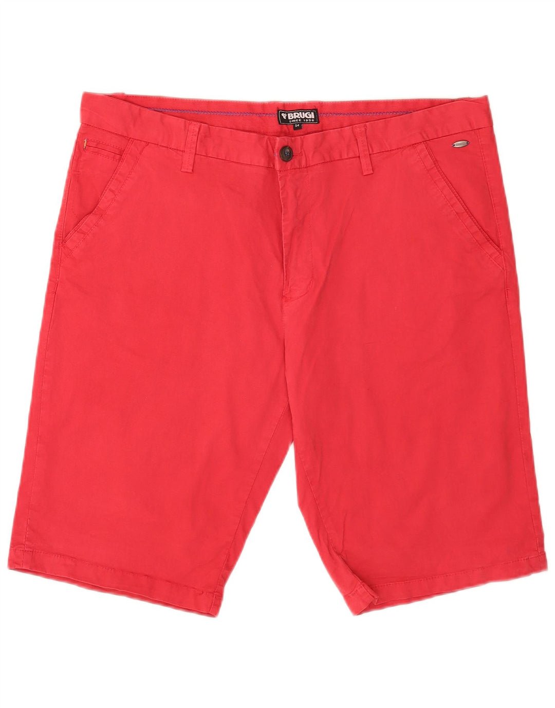 Brugi Herre Regular Fit Chino Shorts W38 XL Rød Bomuld