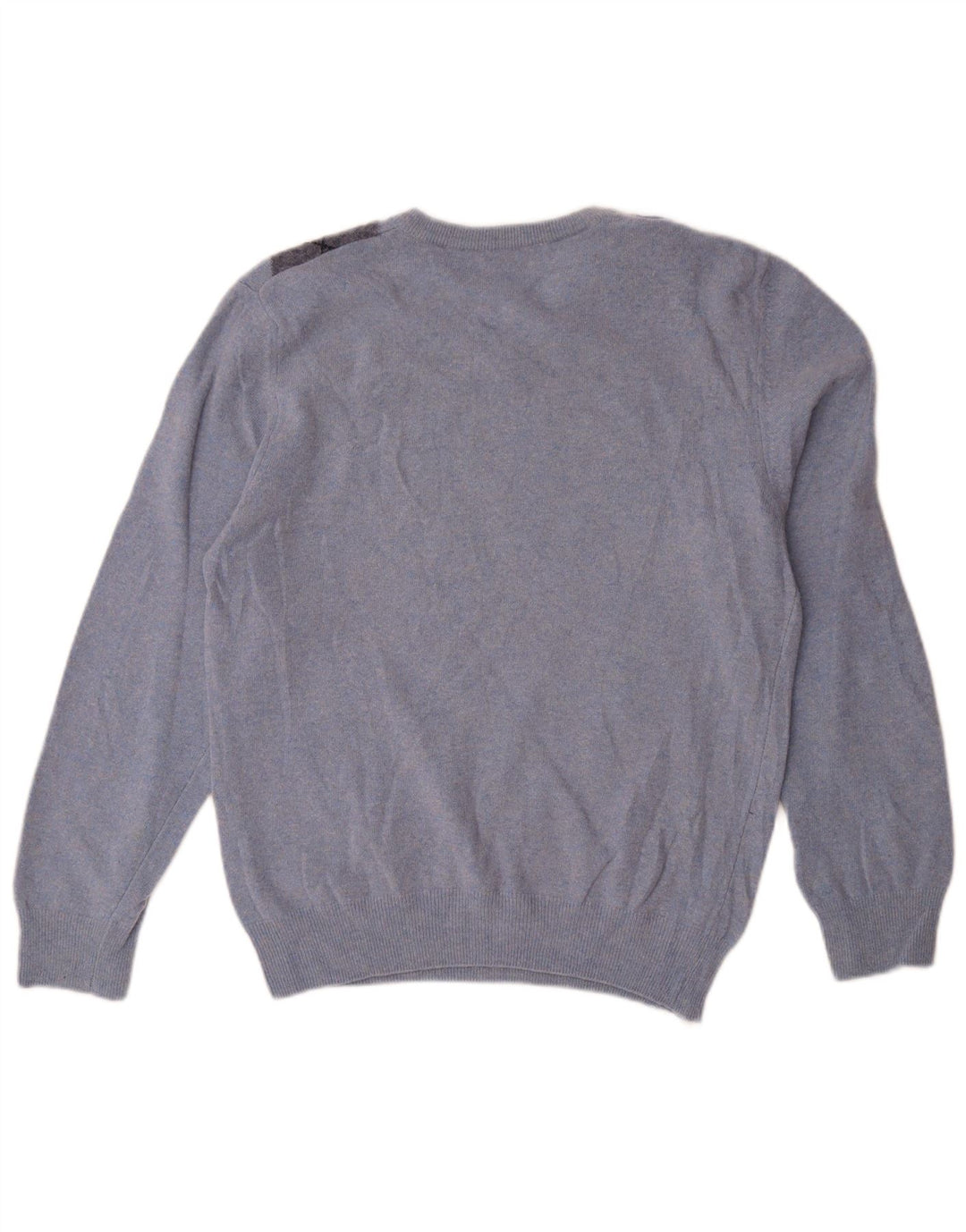 Matteo Volpi Dame V-hals sweater UK 12 Medium Blue Argyle/Diamond