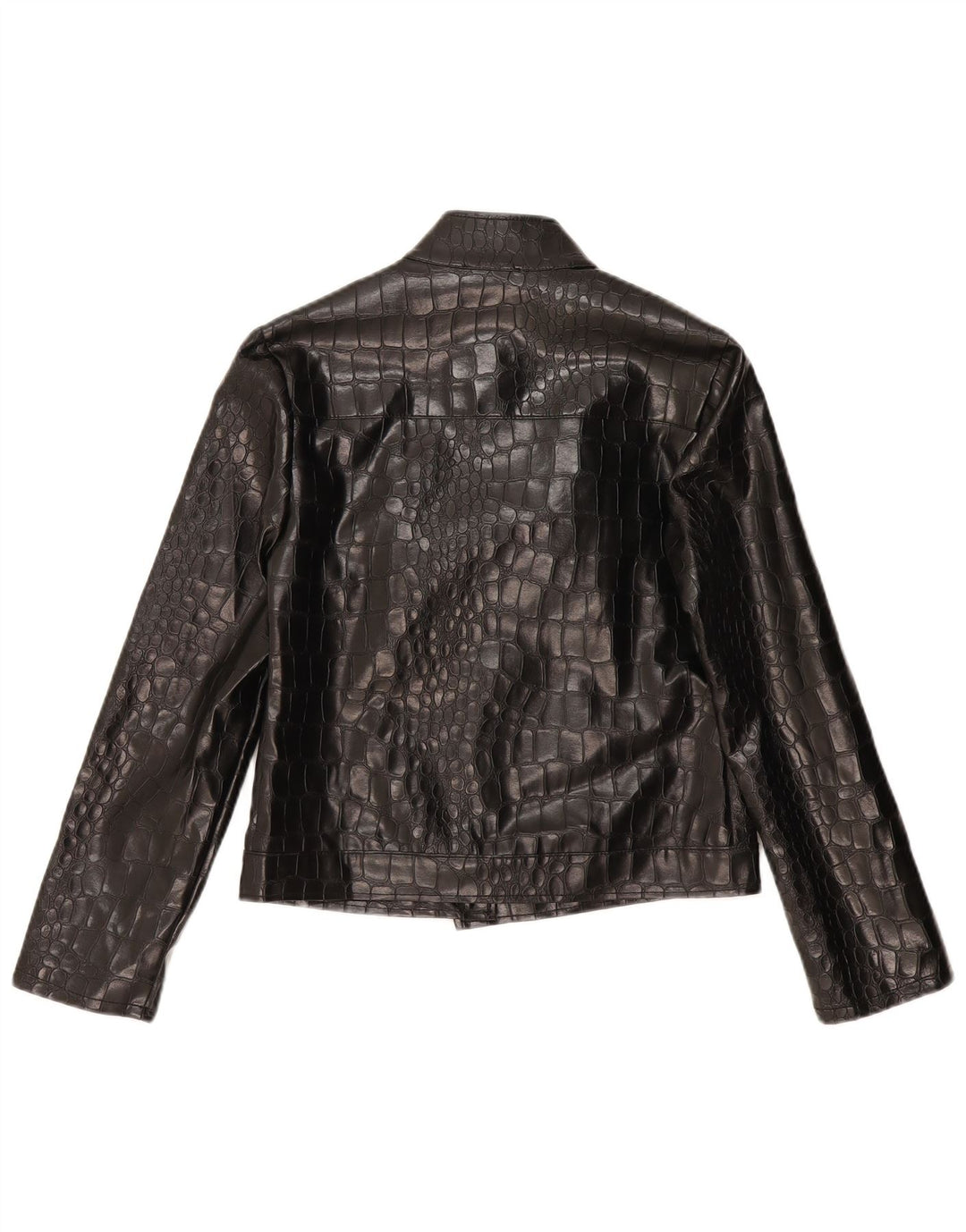 Vintage dame bomberjakke UK 14 Stort sort dyreprint