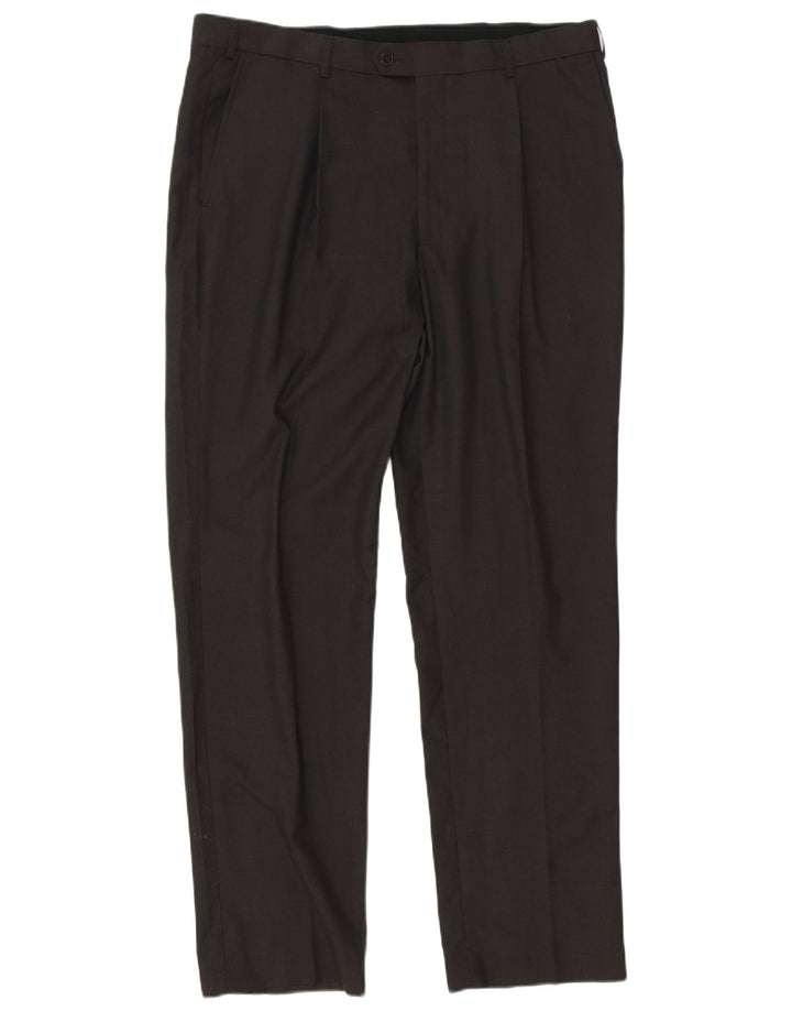 Marks & Spencer Straight Suit Bukser til mænd W38 L33 Brun polyester