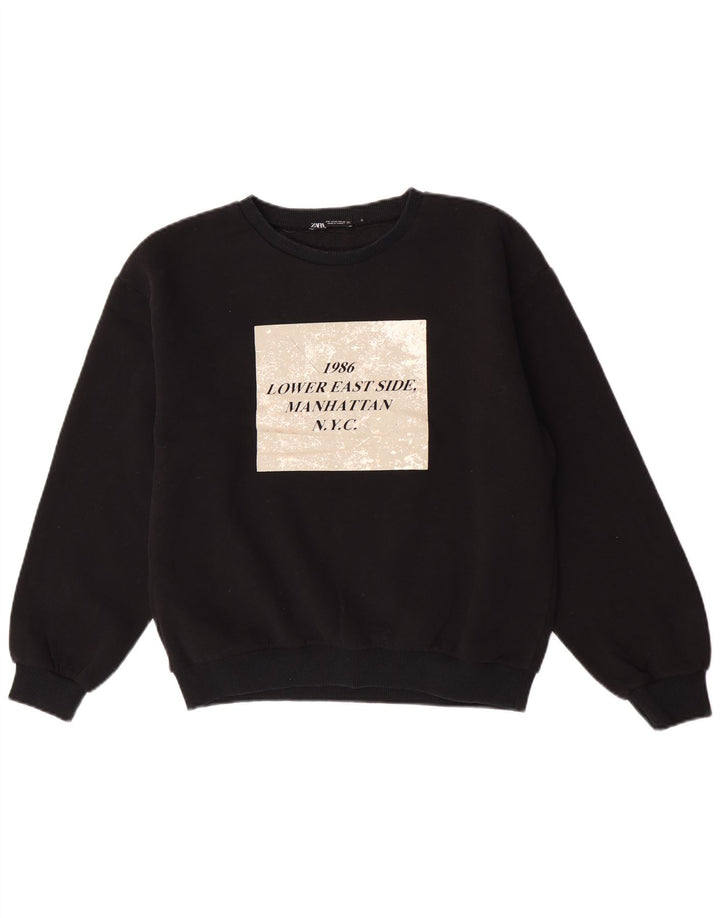 Zara Graphic Sweatshirt Jumper UK 14 Medium Sort