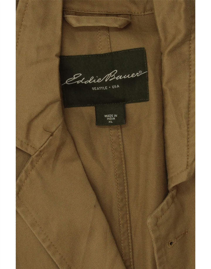 Eddie Bauer Herre 2 Button Blazer Jacket UK 42 XL Khaki Cotton