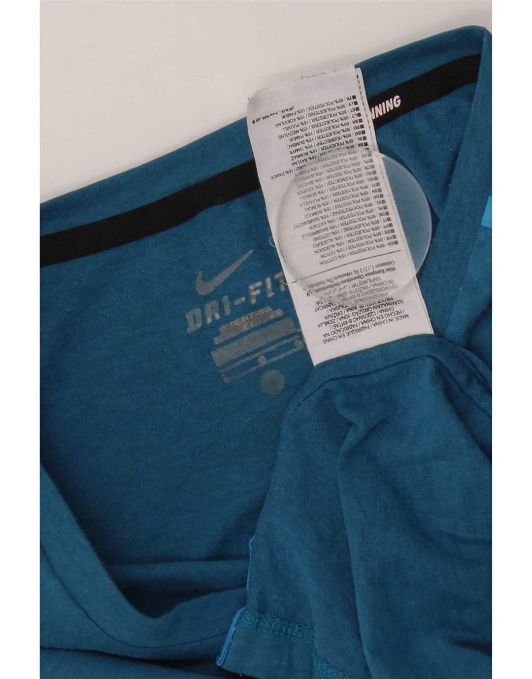 Nike Herre Dri Fit T-Shirt Top Stor Blå Polyester