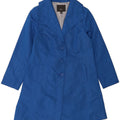 MOSSIMO Womens Overcoat UK 18  XL Blue Striped Polyester Vintage Mossimo and Second-Hand Mossimo from Messina Hembry 