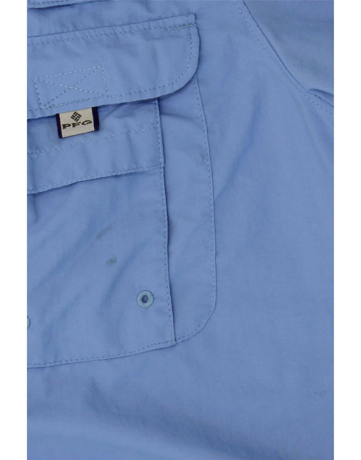 Columbia kortærmet overshirt til kvinder Stor blå nylon