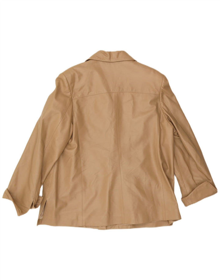Vintage læderjakke til kvinder UK 16 Large Beige