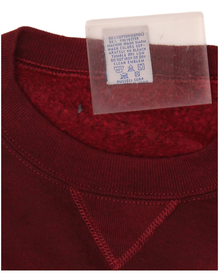 RUSSELL ATHLETIC Herre Sweatshirt Jumper Medium Burgundy Tie Dye Bomuld