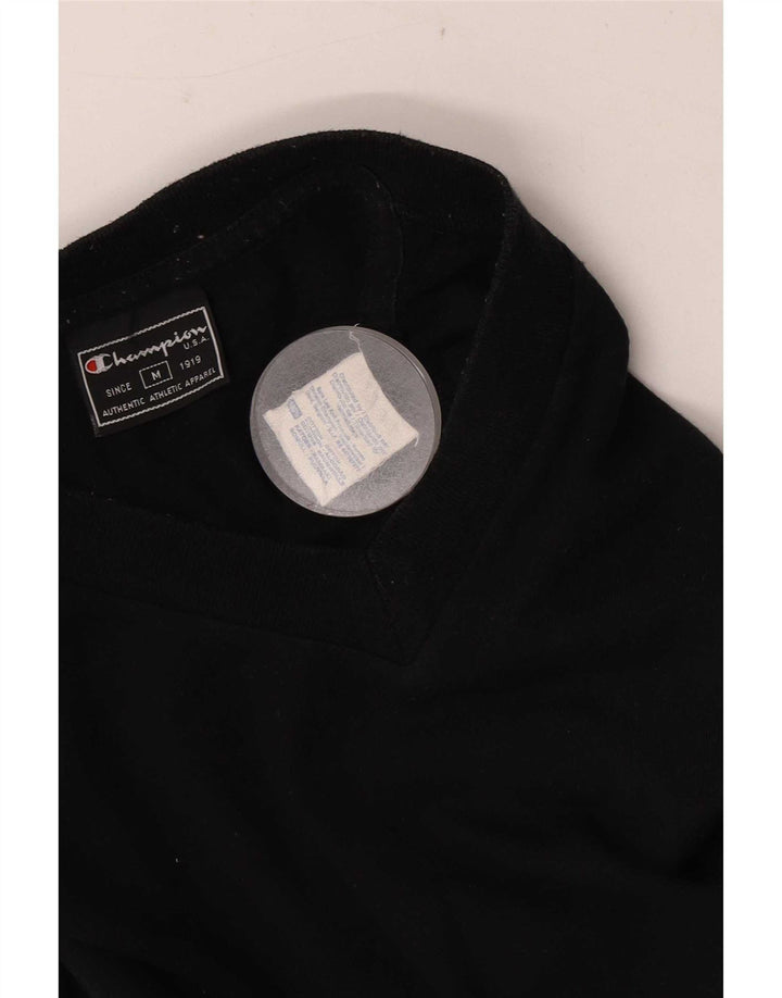 Champion Herre T-Shirt Top Medium Sort Bomuld