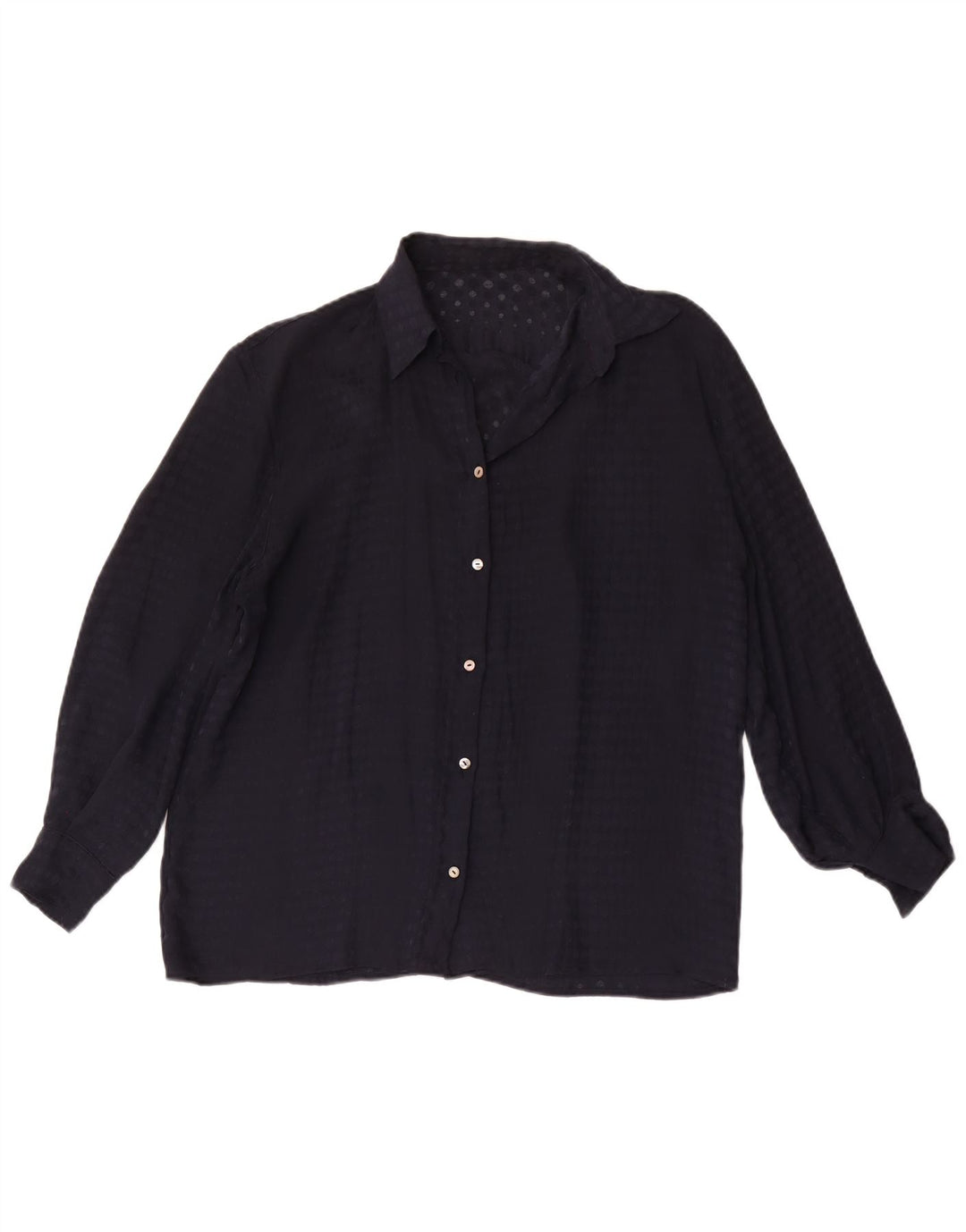 Vintage dameskjorte UK 16 Large Navy Blue Spotted