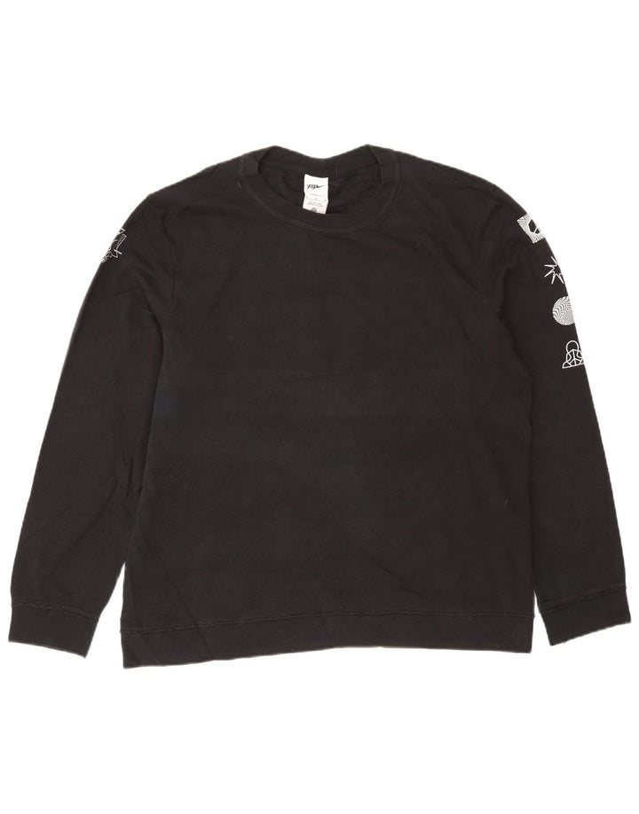 Nike Herre Therma-Fit Grafisk Sweatshirt Jumper Medium Sort Bomuld
